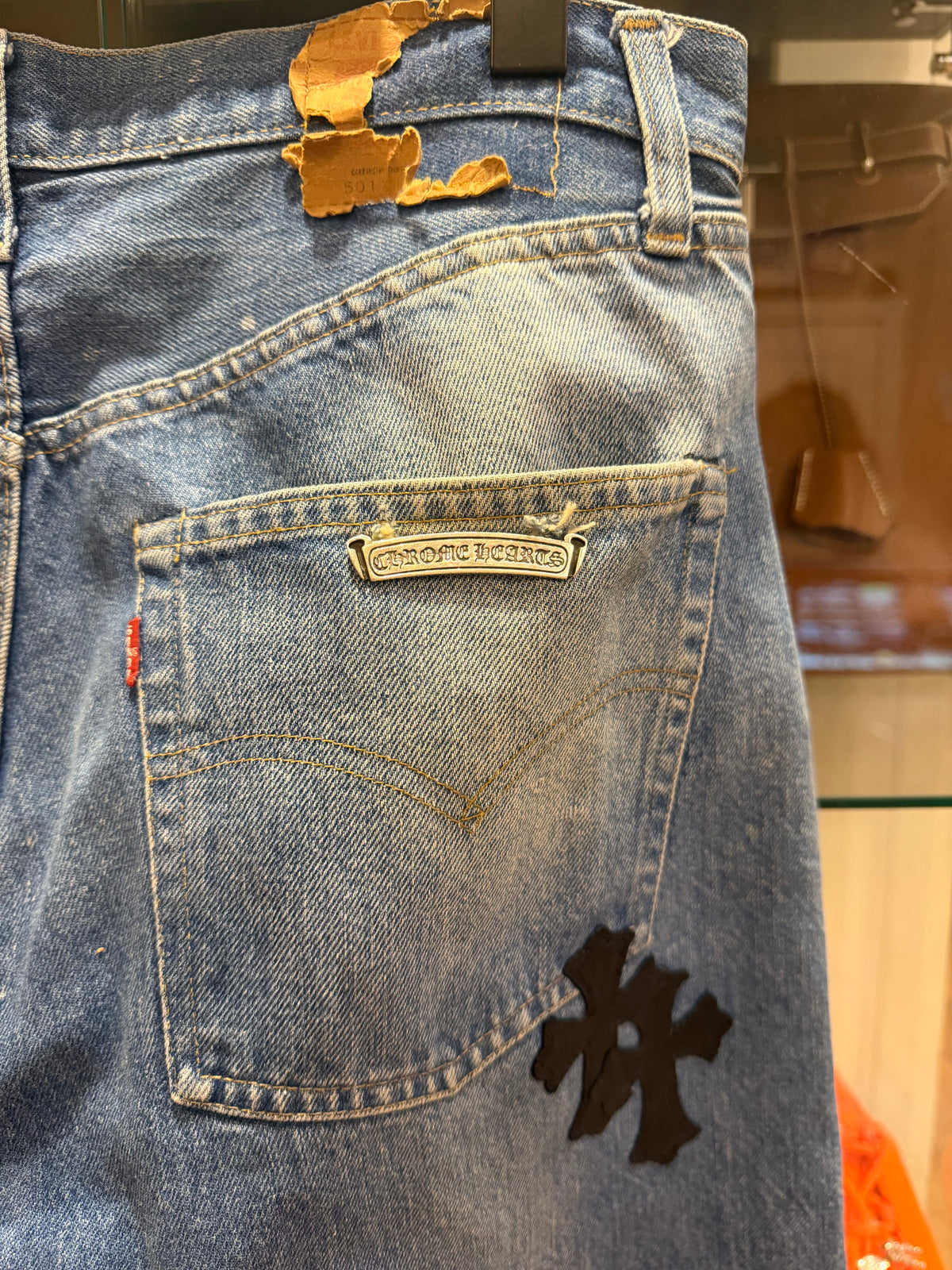 Chrome Hearts Cross Patch Levi’s 501 Denim - Blue