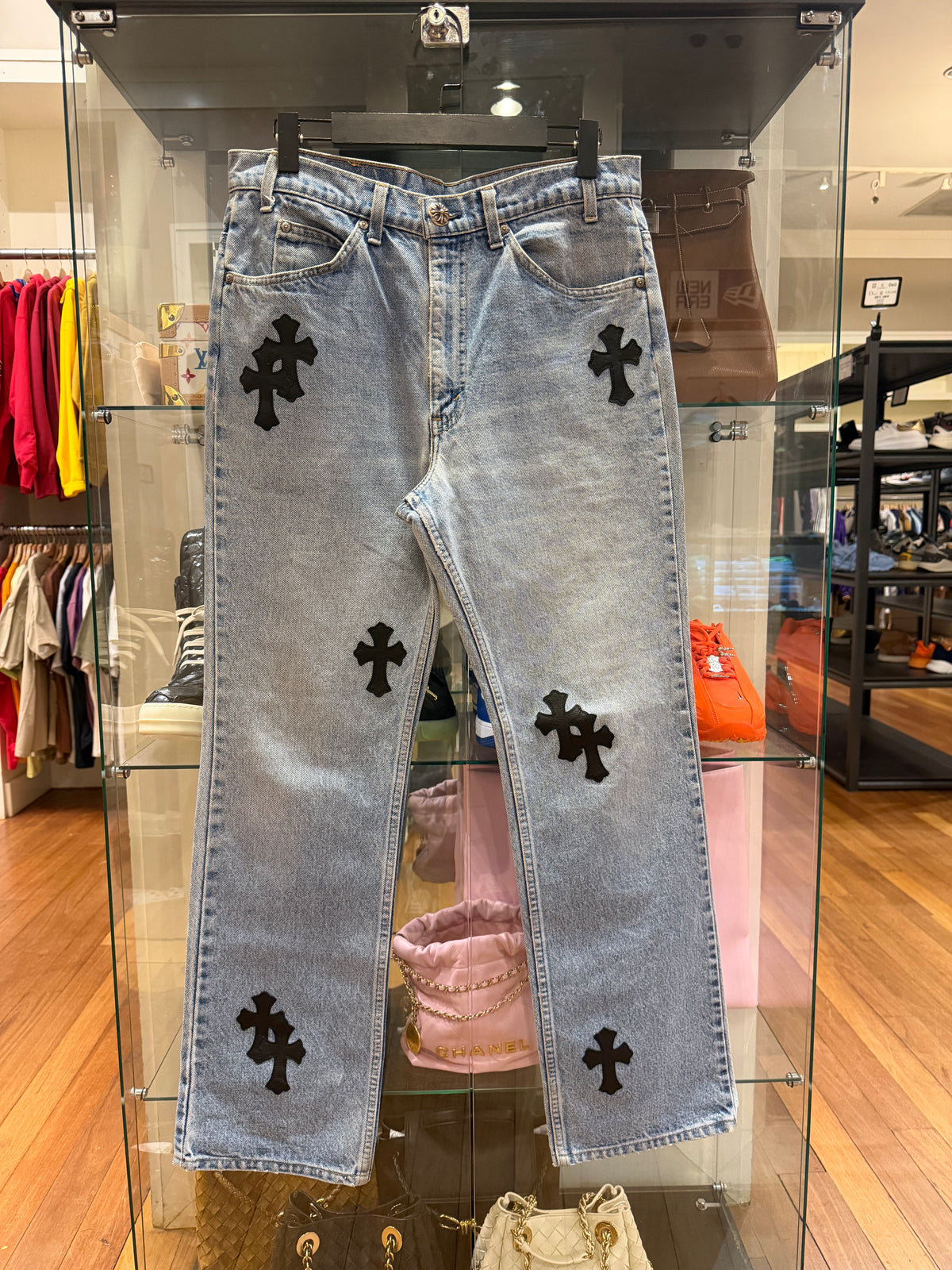 Chrome Hearts Levi’s 517 Orange Tab Cross Patch Denim Jeans