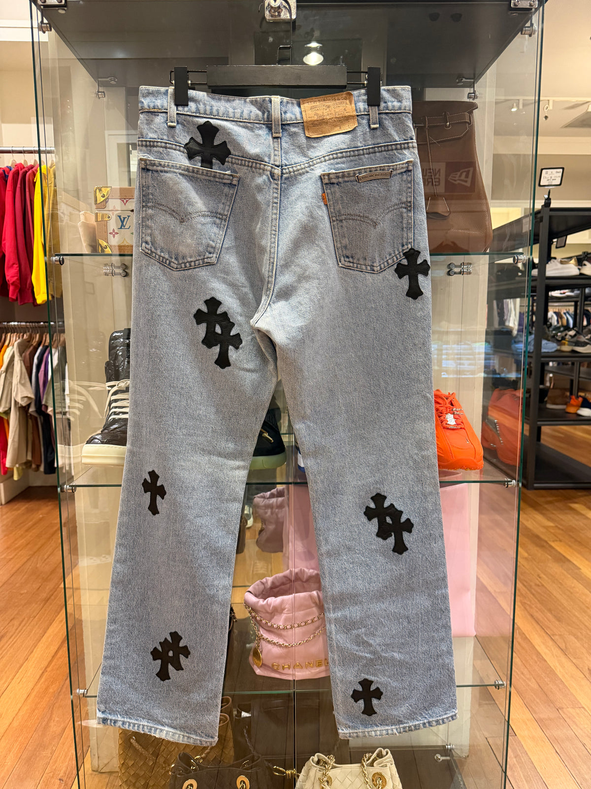 Chrome Hearts Levi’s 517 Orange Tab Cross Patch Denim Jeans