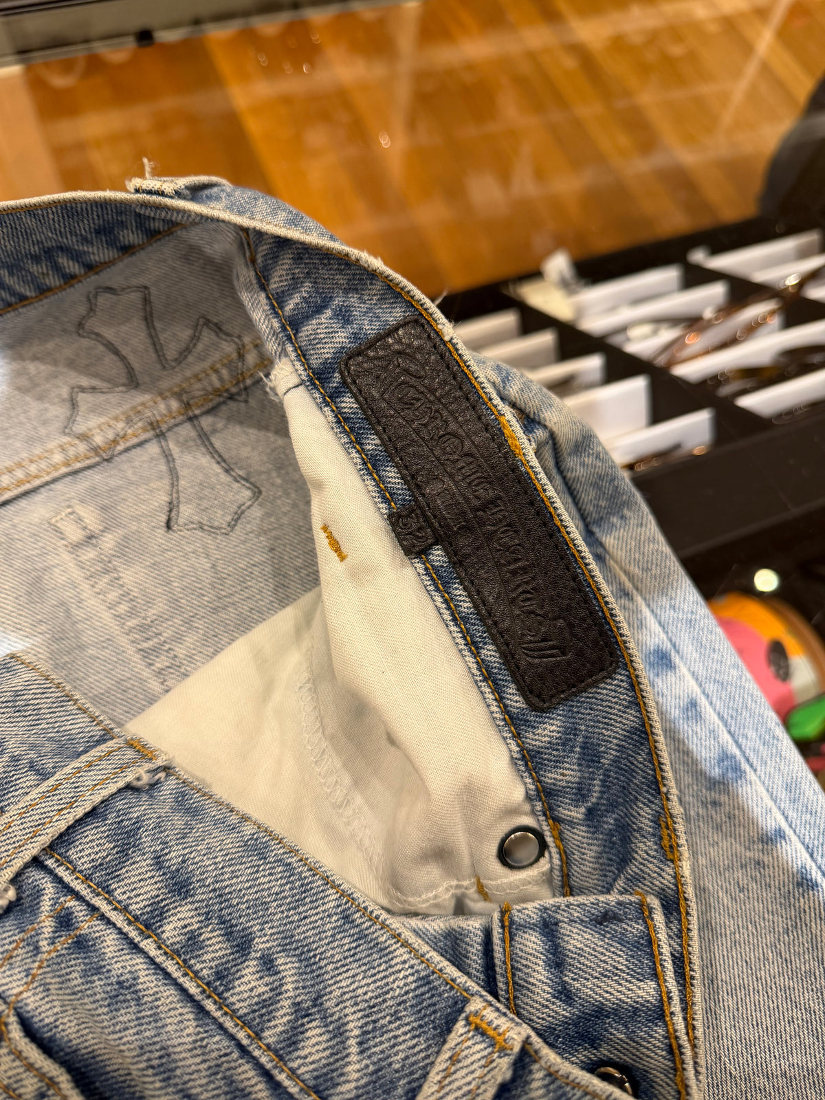 Chrome Hearts Levi’s 517 Orange Tab Cross Patch Denim Jeans