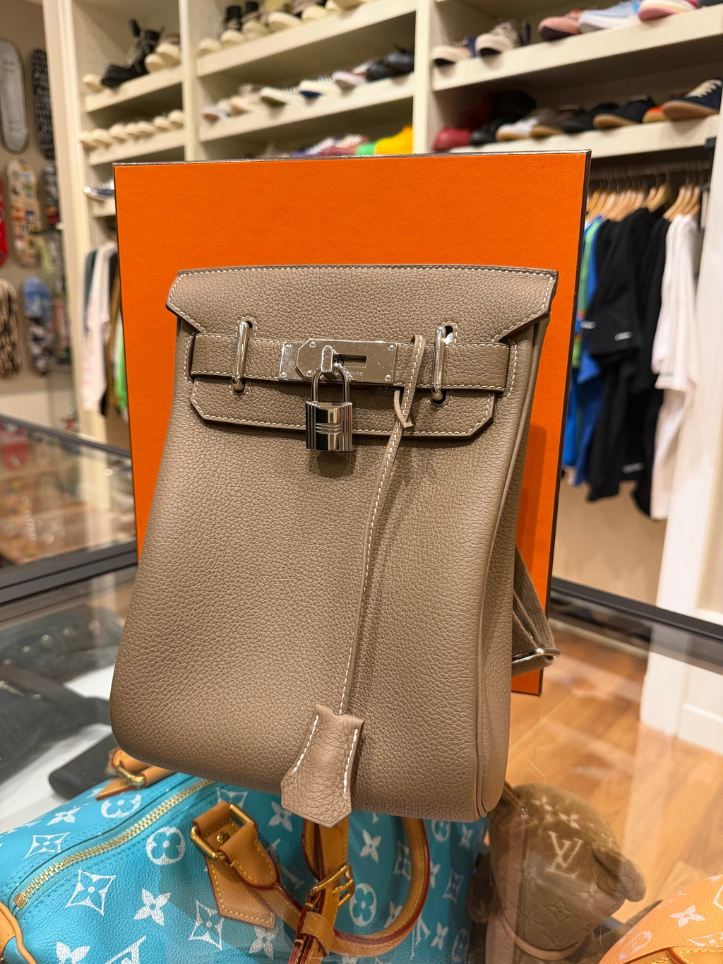 Hermes Hac A Dos PM Backpack in Etoupe