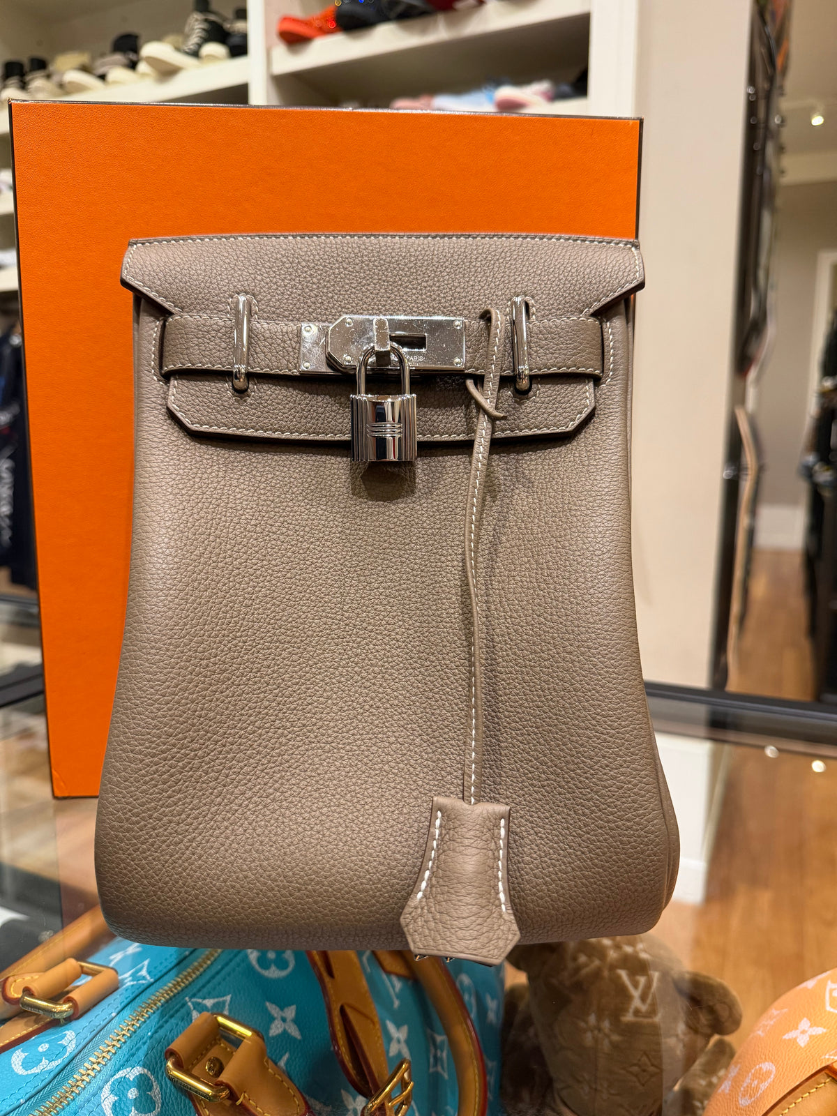 Hermes Hac A Dos PM Backpack in Etoupe