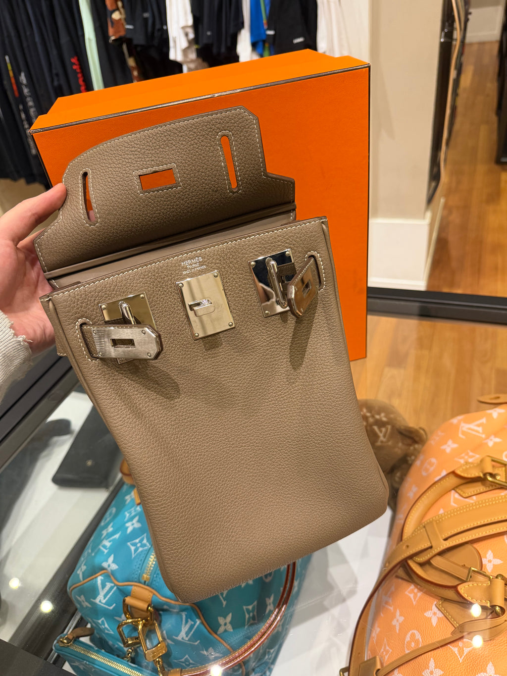 Hermes Hac A Dos PM Backpack in Etoupe