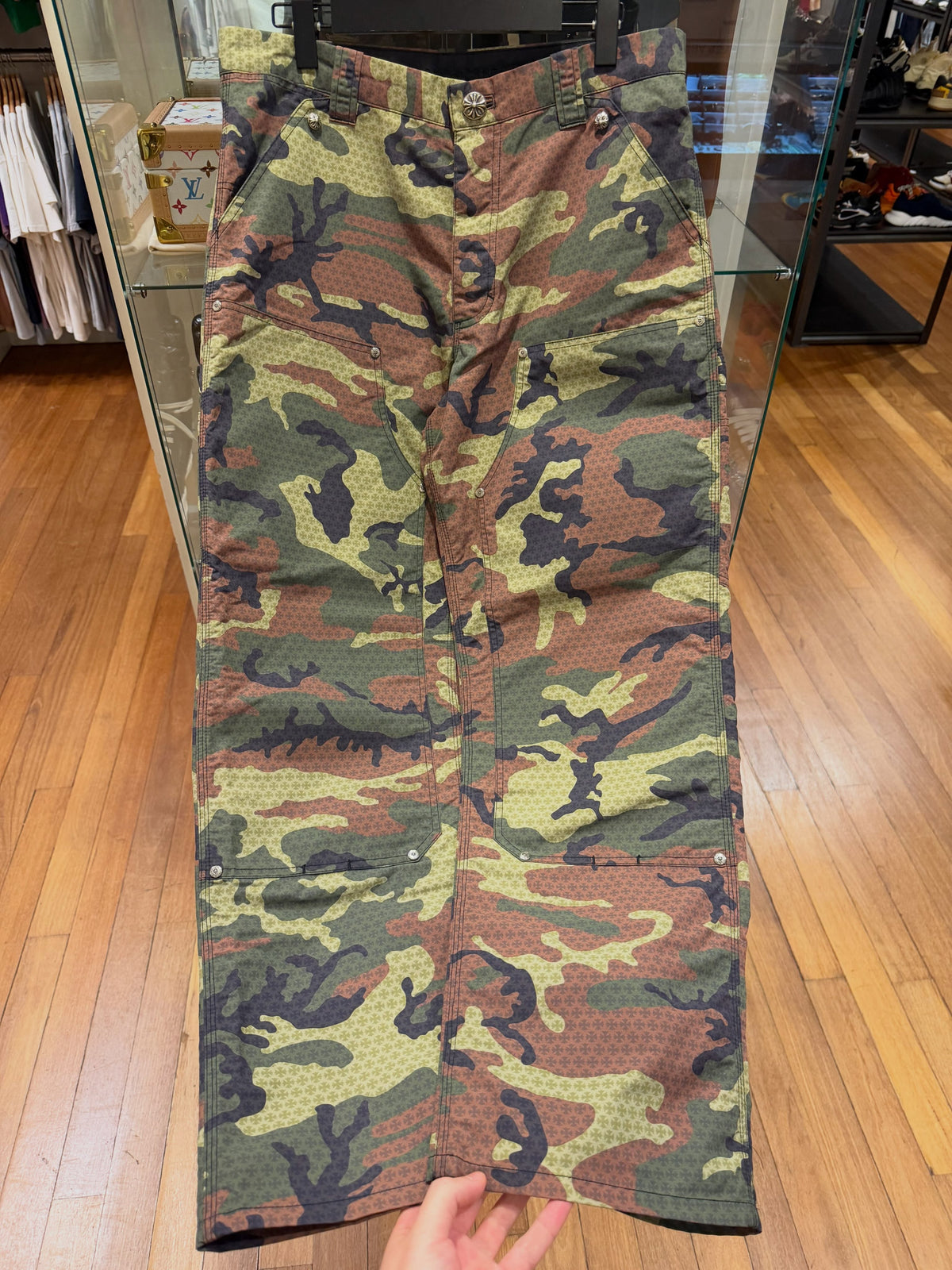 Chrome Hearts Camo Monogram Double Knee Carpenter Pants